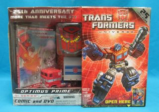 Transformers Universe 25 Years G1 Series Optimus Prime Comic And Dvd Set