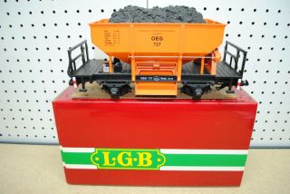 Lgb 4041 Oeg Ballast Hopper Car W/coal Load G - Scale