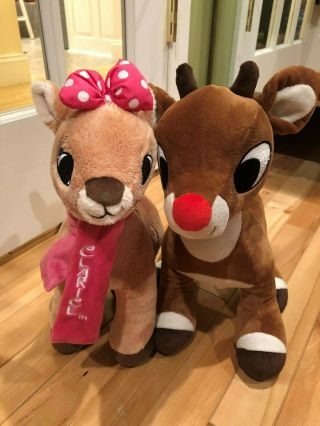 Rudolph The Red Nose Reindeer & Clarice - 12 " Plush Dolls