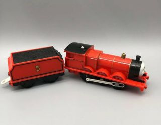 Tomy / Trackmaster Thomas & Friends James Red Motorized Train W/ Tender