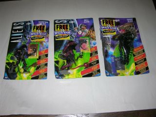 Kenner Aliens From The Uk Unique And Rare 3 Figure Set With 3 - D Space Base