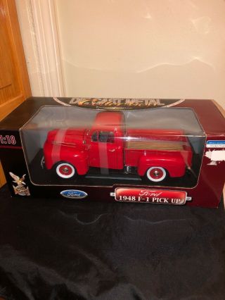 1948 Ford F1 Pickup Truck Red 1/18 Diecast Model Car By Road Signature