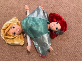 Ariel & Aurora Princess Reversible Topsy Turvy Flip Doll Plush Disney Parks