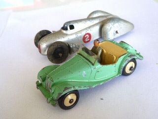 2 1950s Dinky Toys - 23d Auto Union And 102 Mg Midget Tourer
