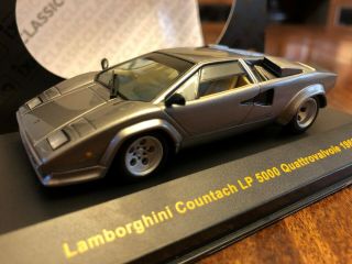 1/43 Diecast Ixo Lamborghini Countach Lp5000 Qv,  1988,  Gray (minichamps/autoart)