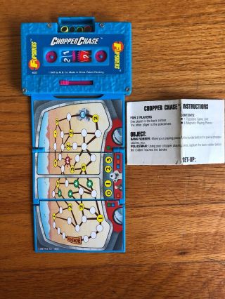 1987 Milton Bradley Flipsiders Chopper Chase Cassette Travel Board Game 4823.