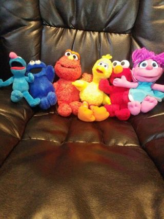 Sesame Street Plush Plush Toys Set Of 6 (elmo,  Big Bird,  Cookie Monster,  Etc. )
