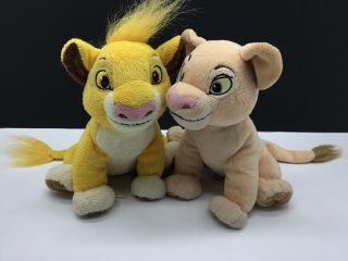 Disney Store Lion King Set Of 2 Young Simba And Nala Plush Stuffed Animals 7”