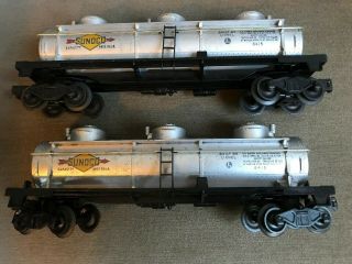 Set Of 2 Lionel 6415 Three Dome Sunoco Tank Model Train Railroad Rr