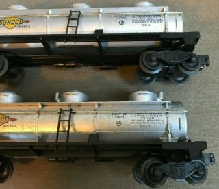 SET OF 2 LIONEL 6415 THREE DOME SUNOCO TANK Model Train Railroad RR 3