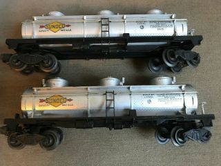 SET OF 2 LIONEL 6415 THREE DOME SUNOCO TANK Model Train Railroad RR 4