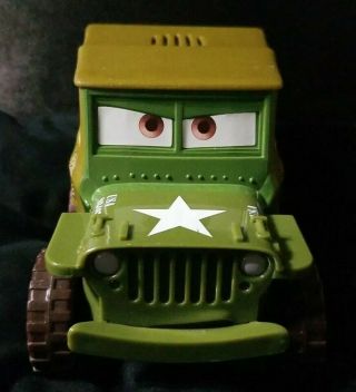 Disney Pixar Cars 2 Sarge Shake N Go Military Jeep Talks & Moves 2007 Mattel