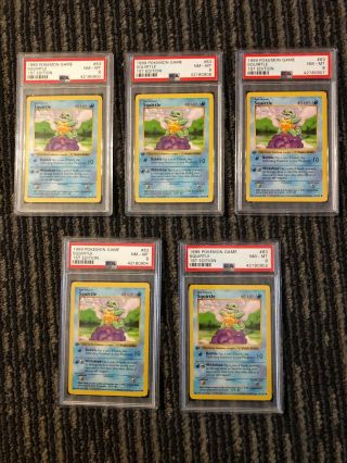 Squirtle - 1st Edition Shadowless - Base Set - PSA 8 - 63/102 - Pokemon 3