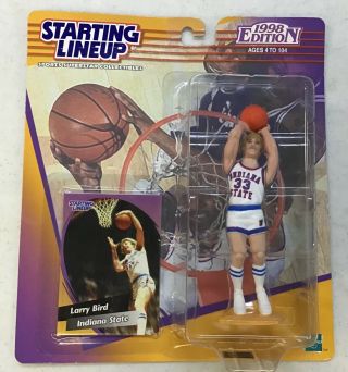 1998 Starting Lineup Larry Bird Indiana State Figure And Card Hasbro