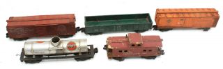 Set Of 5 American Flyer S Gauge Model Train Railroad Cars