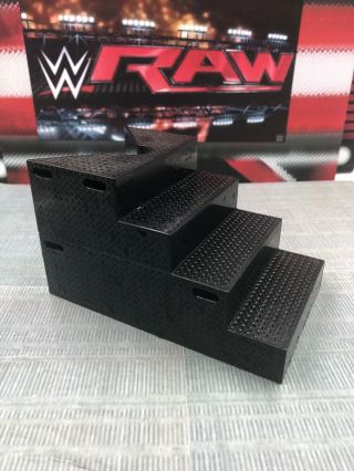 Wwe Mattel Elite Ring Steps Stairs Figure Accessory Authentic Scale Ring Black