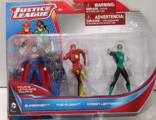 Dc Comics Justice League Superman Flash Green Lantern 3.  75 " Figurines Monogram