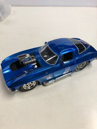 Jada Bigtime Muscle 1963 Blown Chevy Corvette Sting Ray Blue 1:24 Scale Rare S22