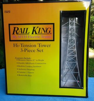 Rail - King O Gauge 30 - 1056 Hi - Tension Tower 3 - Piece Set In The Box.