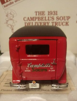 Danbury 1931 CAMPBELL ' S SOUP DELIVERY TRUCK DIECAST 1:24 4