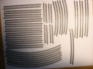 Variety 25x Marklin Z Straight And Curved Tracks (8500,  8503,  8530,  8521,  8591)