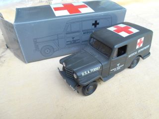 1953 Willys Panel Jeep Us Army Ambulance Eastwood Coin Bank 1/25 Collector W/box