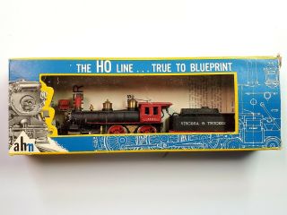 Ho Scale Ahm V&t Virginia Truckee 4 - 4 - 0 Old Time Steam Locomotive " Reno "