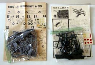 Vintage Frog & Hasegawa Wwii Airplane Kits,  Me 262 A 1/72 And F1m2 1/75