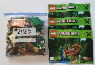 Lego Minecraft The Jungle Tree House 21125 In Euc W/ All 3 Instruction Booklets