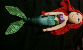 Disney Store The Little Mermaid Ariel Plush Soft Toy Doll Stuffed 21 "