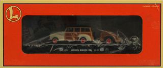 Lionel O Gauge Route 66 Flat Car W/ Ford Wagon & Trailer Engine 6 - 17549u