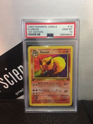1999 Pokémon Jungle First Edition Flareon 19/64 Psa 10 Gem