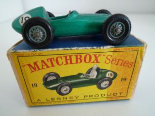Matchbox Lesney No.  19c Aston Martin Racer Dbr5 Issued 1962 Boxed Vgc