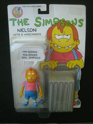 1990 Simpsons Nelson Mattel 9009 Action Figure 5 Wisecracks