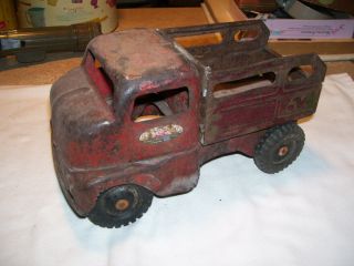 Antique Metal Tin Tonka Toy Snubnose Truck Early