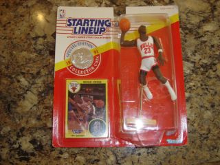 Michael Jordan 1991 Nba Starting Lineup Action Figure With Card/coin - Jumping