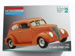 1937 ’37 Ford Street Rod Monogram 1:24 Model Kit 2757 Open Box