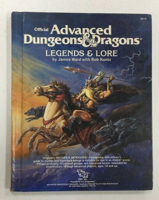 Official Advanced Dungeons & Dragons - Legends & Lore By Ward,  Kuntz - 1983 Hc