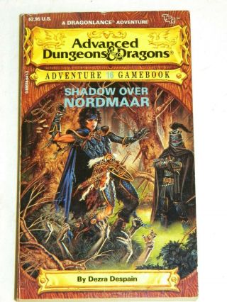 Advanced Dungeons & Dragons Gamebook 16 Shadow Over Nordmaar W/ Character Card
