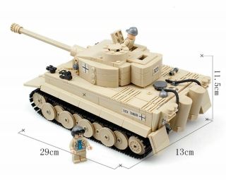 German WW2 Panzer V Tiger Tank & Army Figures Building Toy Brick CUSTOM Blocks 3