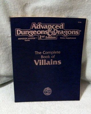 1994 Advanced Dungeons & Dragons 2nd Edition The Complete Book Of Villains Tsr