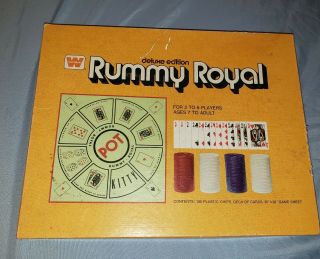 1975 Rummy Royal Game Sheet Chips Cards Deluxe Edition Complete