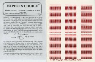 Experts Choice Decal 1:48 Remove Before Flight Flags 48 - 20u