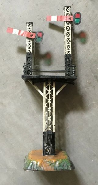 Bing Pre - War Toy Trains Tinplate Signal Tower O Gauge Standard Gauge
