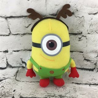 Despicable Me Minion Christmas Plush Wearing Reindeer Antlers