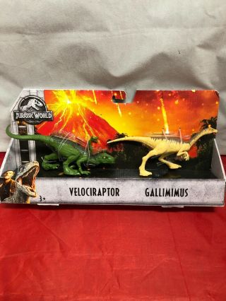 Jurassic World Fallen Kingdom Dino 2 Pack Velociraptor Vs Gallimimus 6in Figure