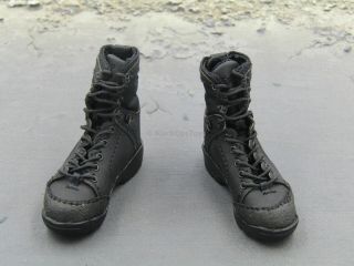 1/6 Scale Toy Hong Kong Airport Security Unit Sar Black Combat Boots Foot Type