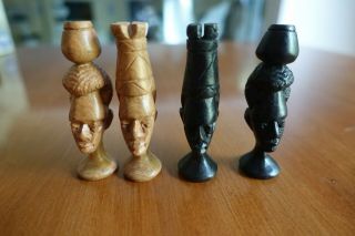 Chess Set.  A Hand - Carved African Chess Set in Wood 3