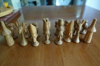 Chess Set.  A Hand - Carved African Chess Set in Wood 4