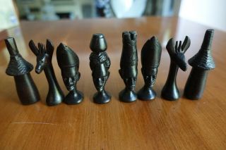 Chess Set.  A Hand - Carved African Chess Set in Wood 5